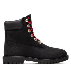 Women Hiking Boots TIMBERLAND 6 inches premium Black * 100% Auth*